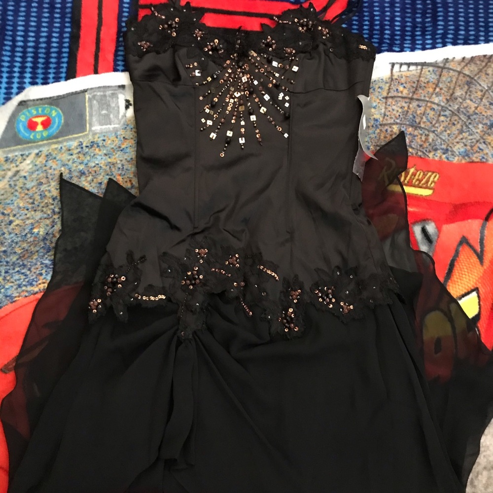 Fantastic Kitty Formal Gown Black W/Gold Sequins